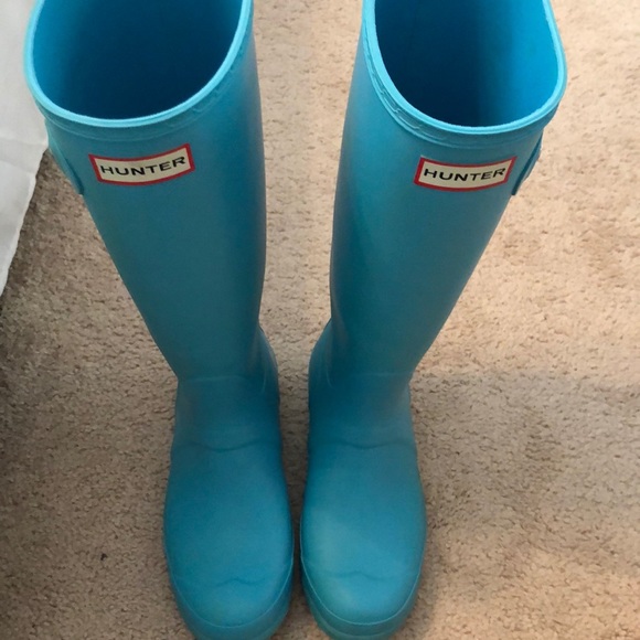 Hunter Original Tall Rain Boots - Turquoise - Picture 6 of 8